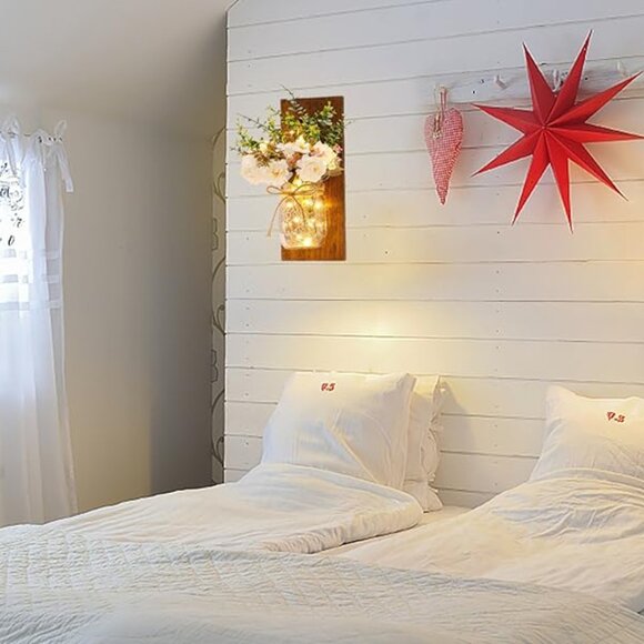 Handmade Wall Art Home Decor Design with Remote Control LED Lights 2PCS - Picture 3 of 11